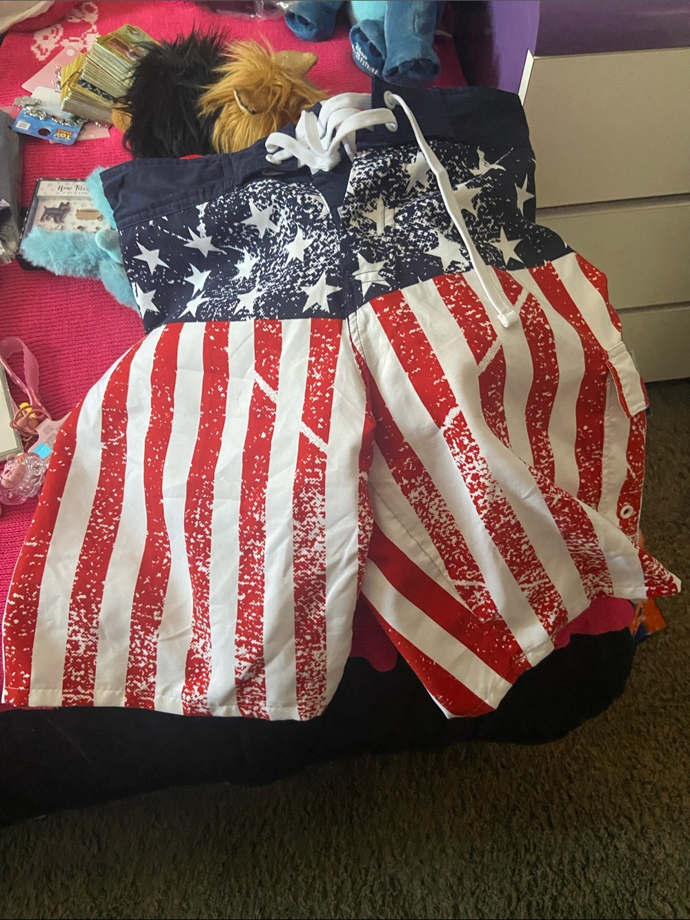 American Flag Swim Trunks - Red, White & Blue